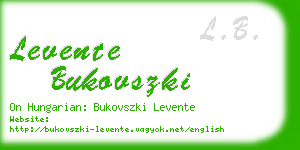 levente bukovszki business card